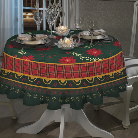 Mantel Redondo Waterproof Home Class 160 cm Navidad10