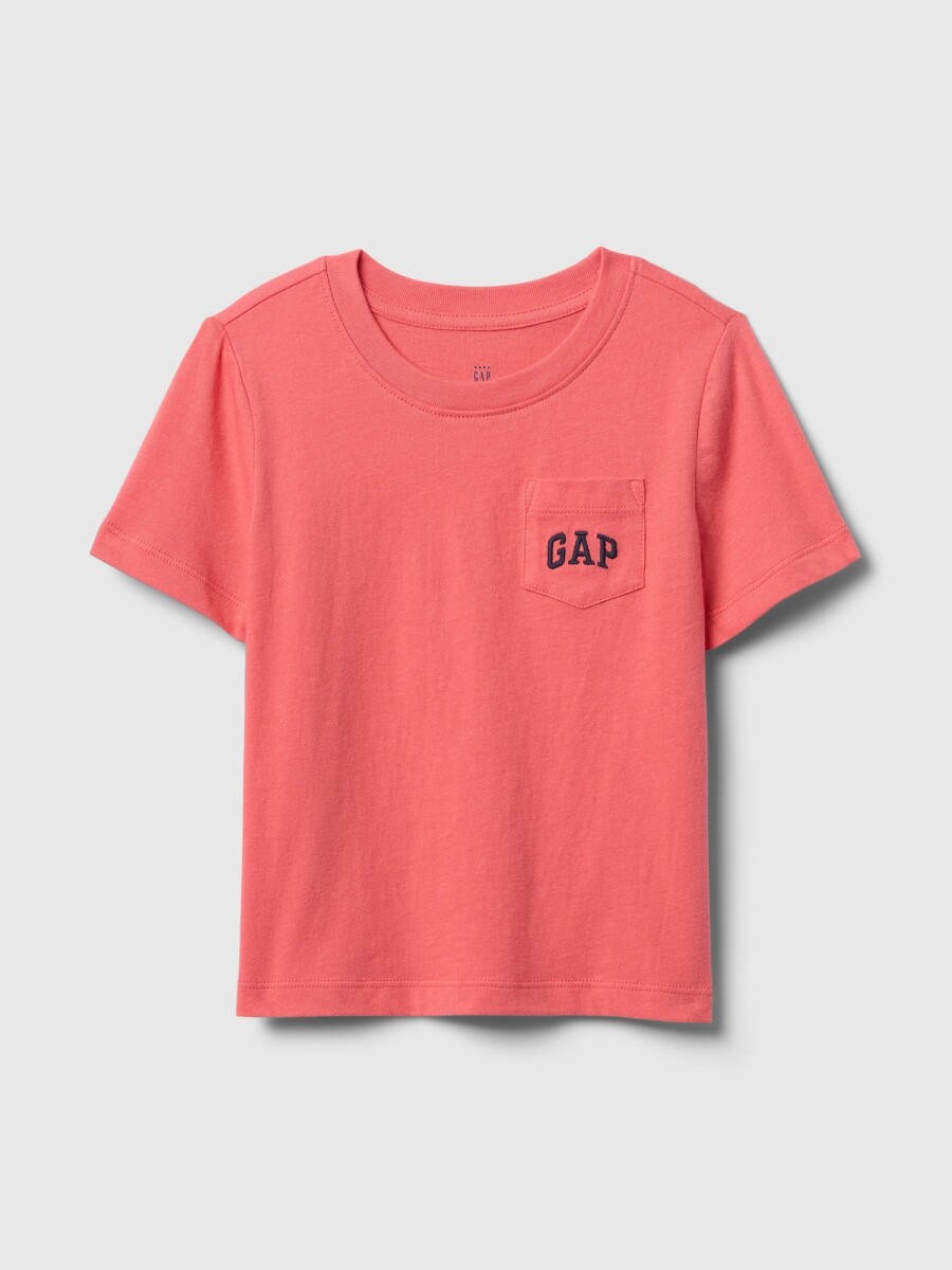 Remera Con Bolsillo Logo Gap Toddler Niño - Watermelon Ice 