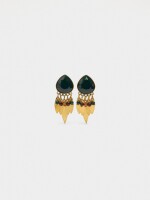 Pendientes Ovalados Con Pétalas multicolor