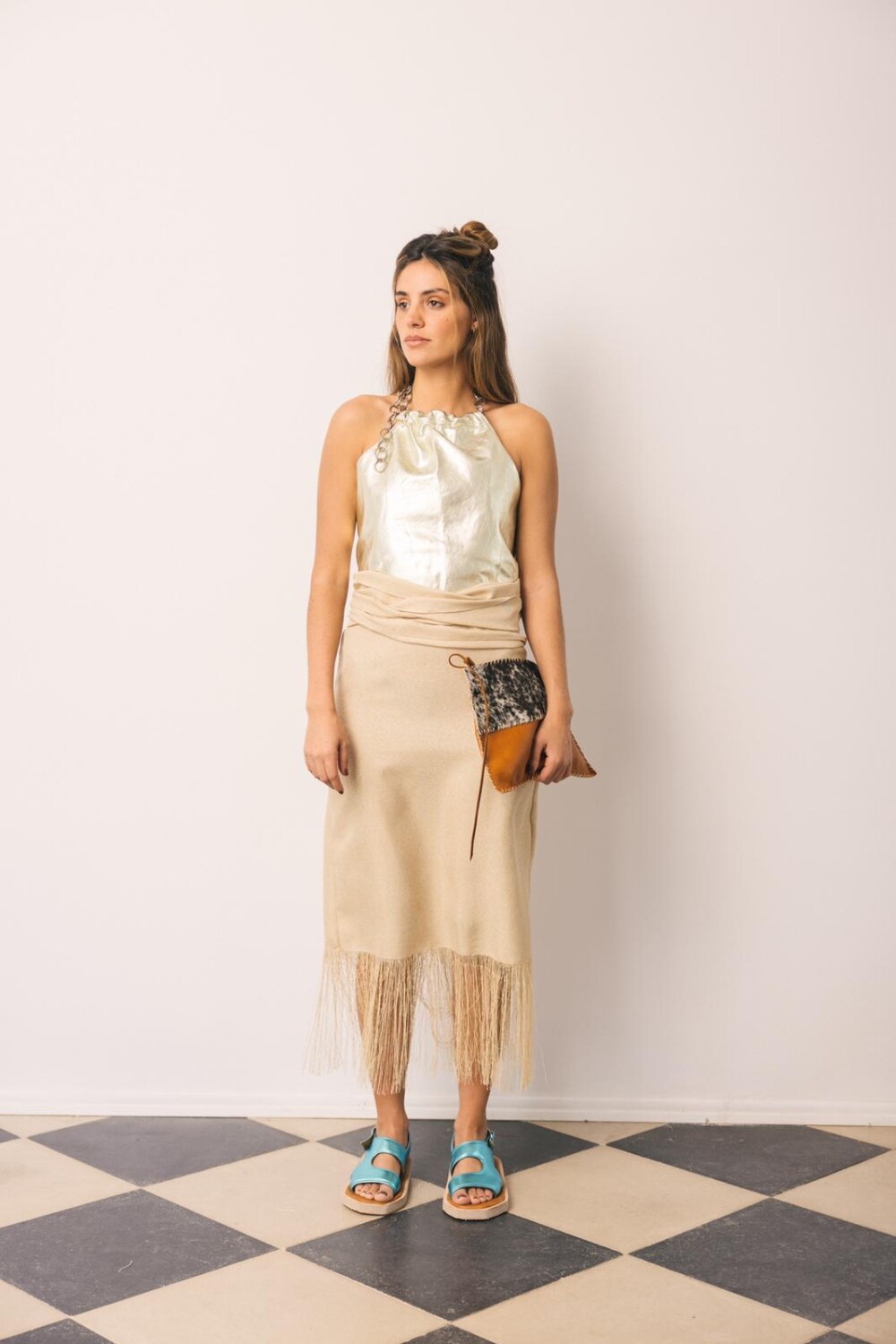 Ribbon Skirt Beige