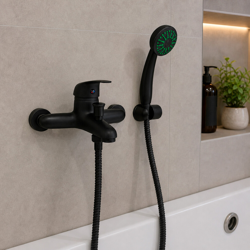 GRIFERÍA MONOCOMANDO BAÑO DUCHA MODELO GAVILAN NEGRO TREVI Grifería Monocomando Baño Ducha Modelo Gavilan Negro Trevi
