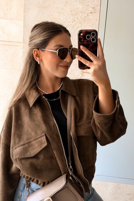 Campera AMALFI gamuza chocolate