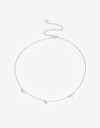 Collares Cortos Strass Cadena Con Dije Plata 925 - Plateado