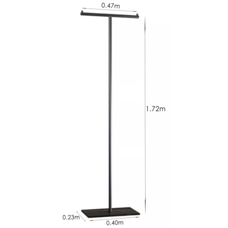 Perchero de Pie de Metal Base de Mármol en Forma de T Negro