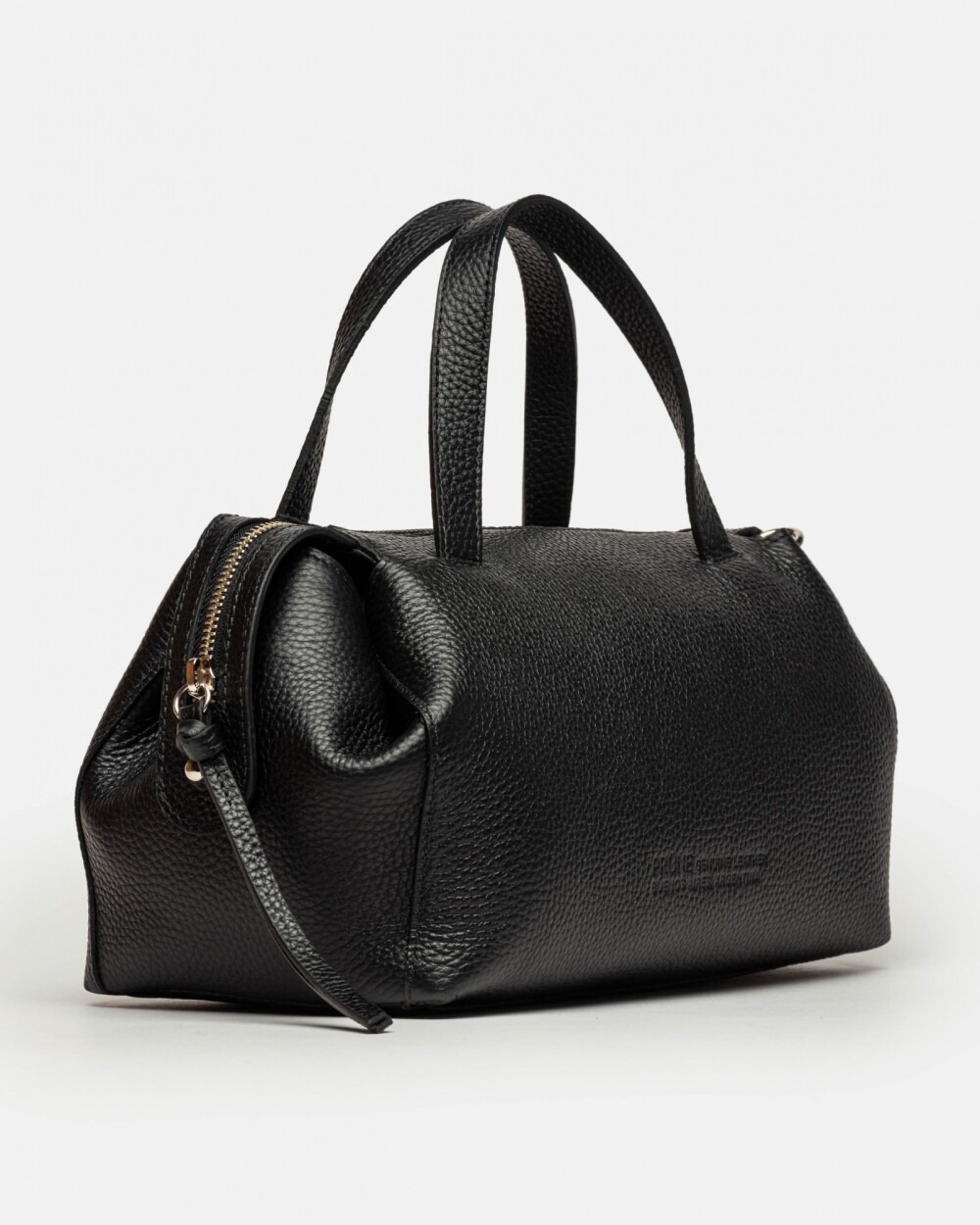 Cartera de mano Resort en cuero graneado Negro