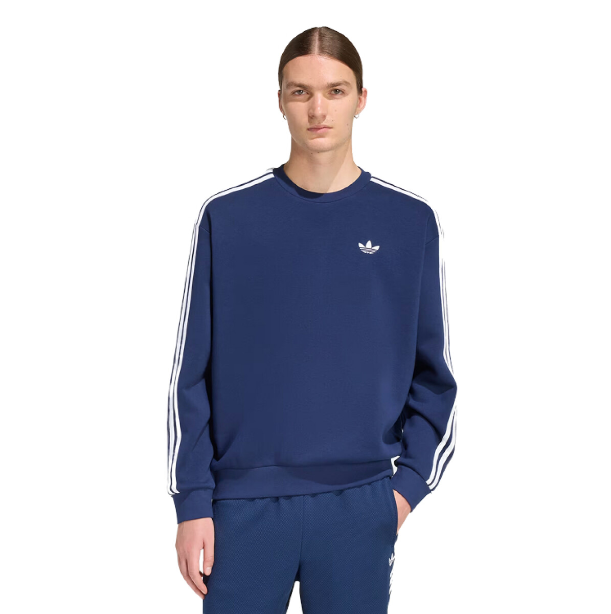 Buzo Adidas 3S Crew - Azul 