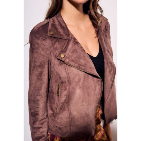 Campera Gamuza Cuero Vegano Chocolate