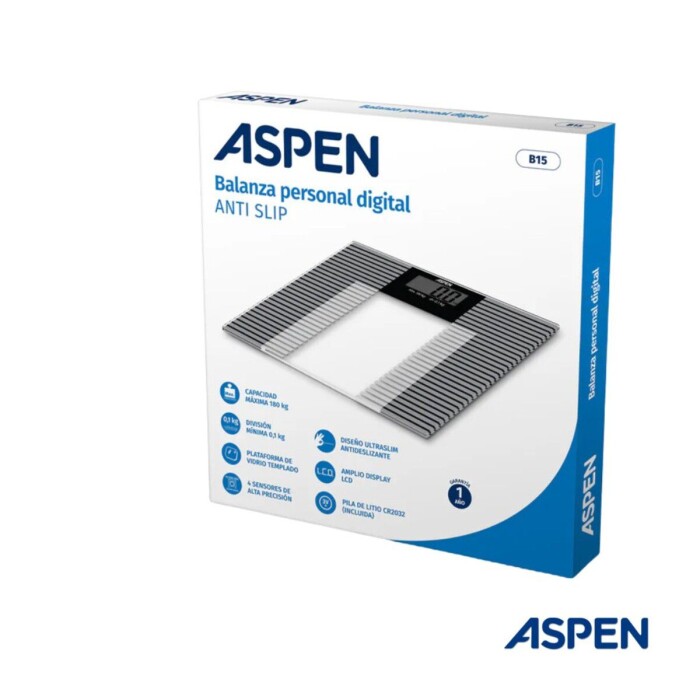 BALANZA DIGITAL ANTI SLIP ASP B15 180kg única