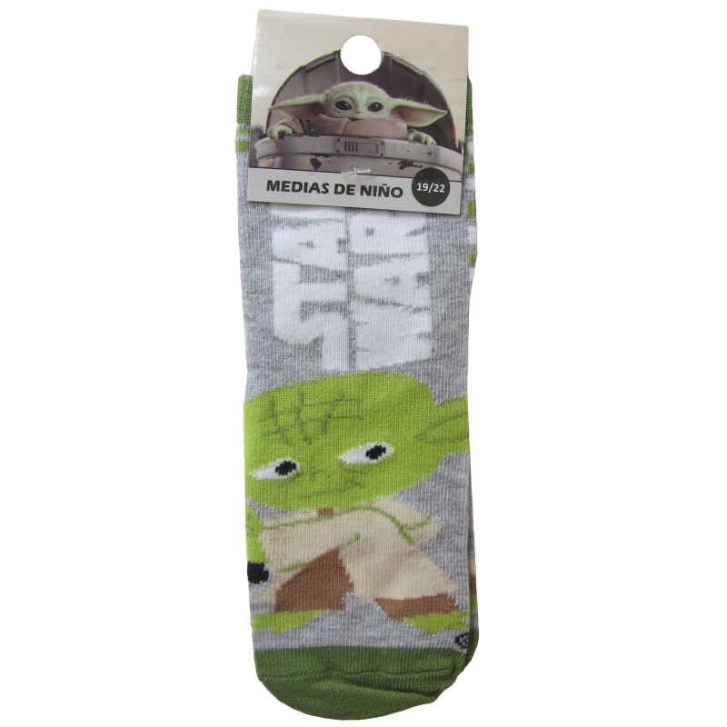 Medias Infantiles Disney x1 Star Wars Yoda Gris - Verde