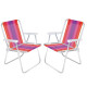 Set X 2 Sillas Altas Aluminio Clásica A Rayas ROJO