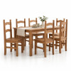 Juego de comedor 6 sillas, linea dorada Juego de comedor 6 sillas, linea dorada