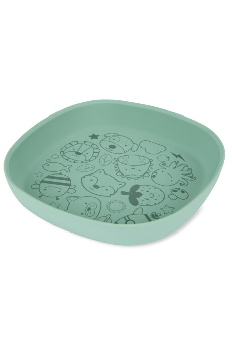 Plato de silicona, verde Plato de silicona, verde