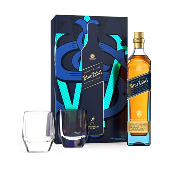 JW BLUE LABEL 750 ML + 2 VASOS JW BLUE LABEL 750 ML + 2 VASOS