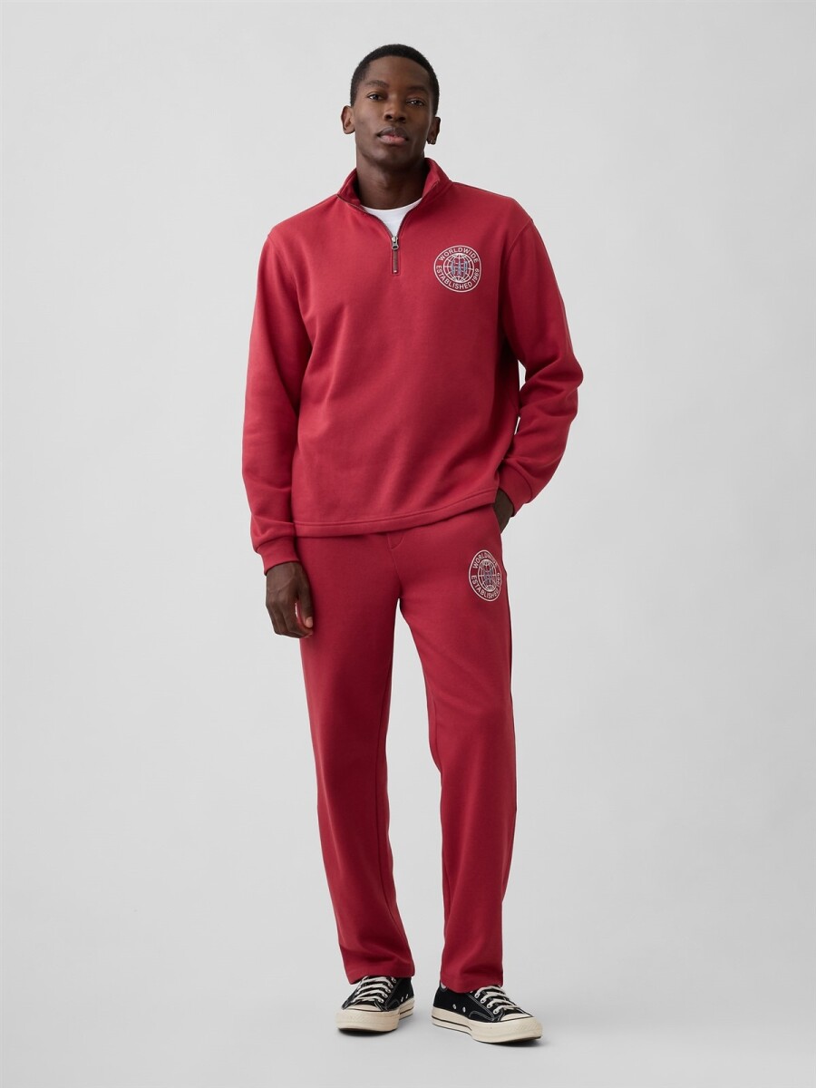 Pantalón Deportivo Logo Gap Hombre - Barn Red 