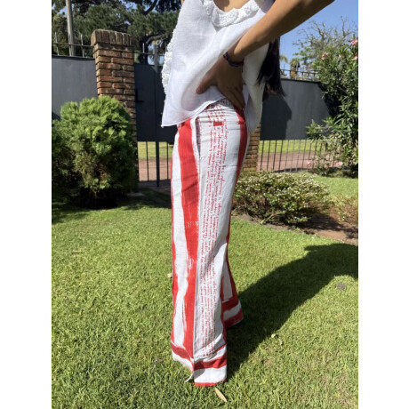 Pantalon Coco Print Rayas Rojo