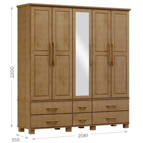 Ropero Oro 5 Puertas 6 Cajones Natural U
