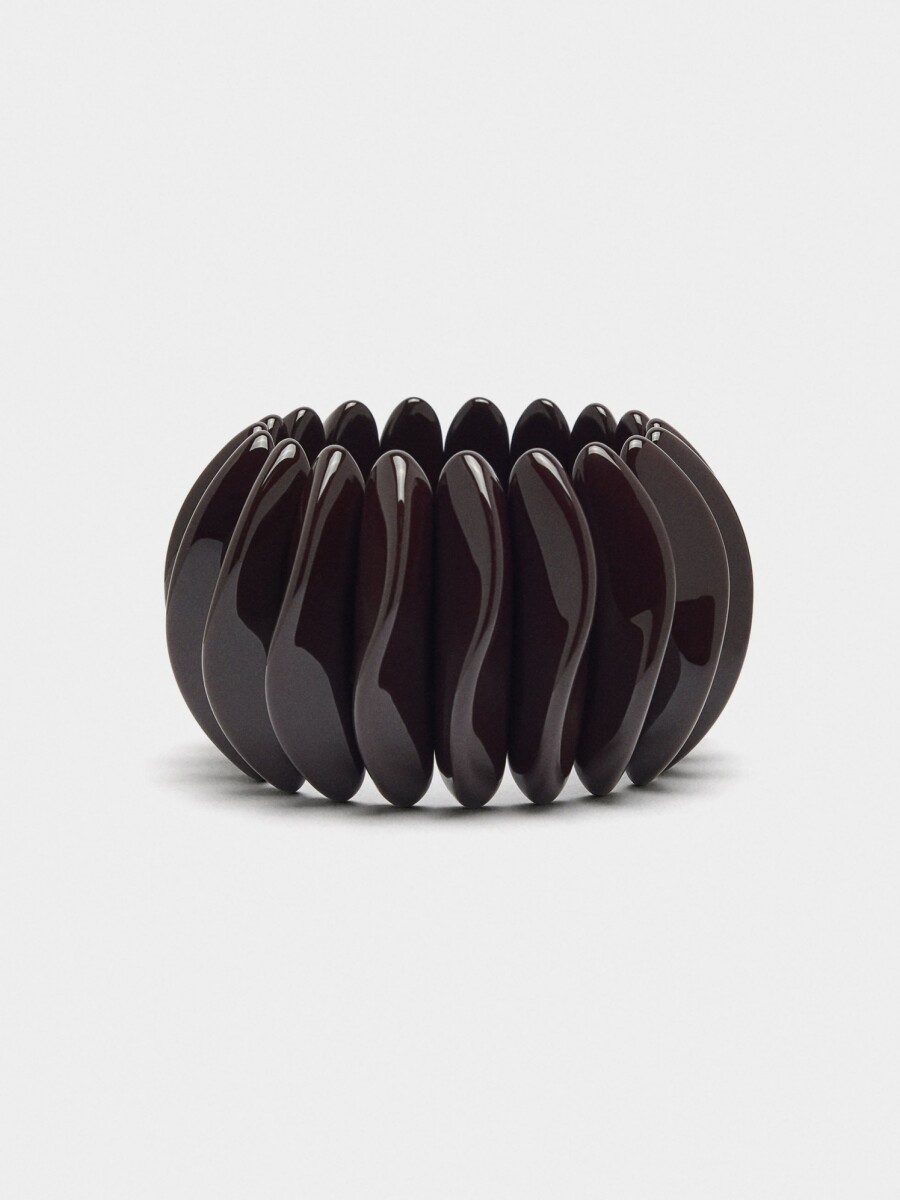 Pulsera Elástica Con Ondas burdeos