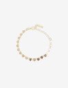 Pulseras Flexibles Metal Pulsera Corazones Metal - Dorado