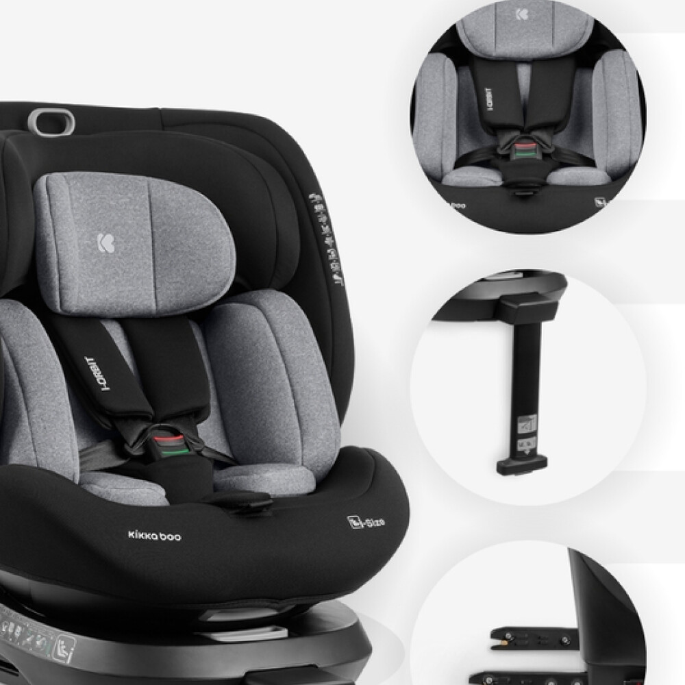 Butaca IORBIT KIKKABOO ISOFIX 360 0-36kg C LEG SUPPORT - grey Butaca IORBIT KIKKABOO ISOFIX 360 0-36kg C LEG SUPPORT - grey