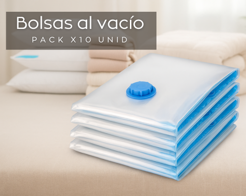 Kit 10 bolsas al vacío 60×80 cm con bomba – máxima optimización de esp