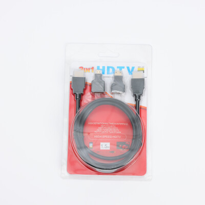 Cable HDMI 3 en 1 con adaptadores mini y micro 1.5 metros Cable HDMI 3 en 1 con adaptadores mini y micro 1.5 metros