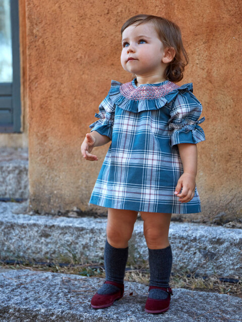 Vestido De Cuadro Escoces Plomo