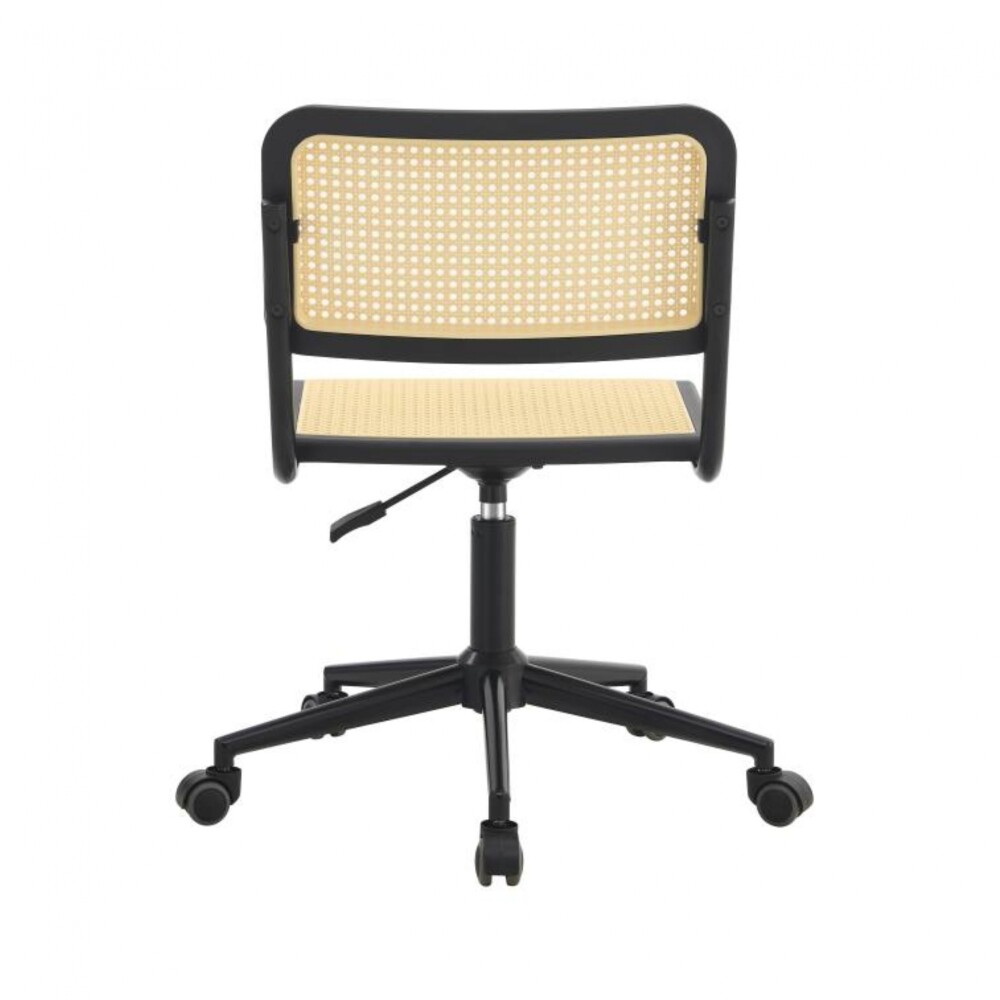 Silla de Escritorio Simil Rattan Negro
