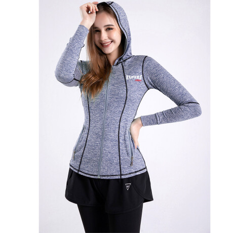 Conjunto Deportivo Dama X5 Top Calza Short Campera Gris
