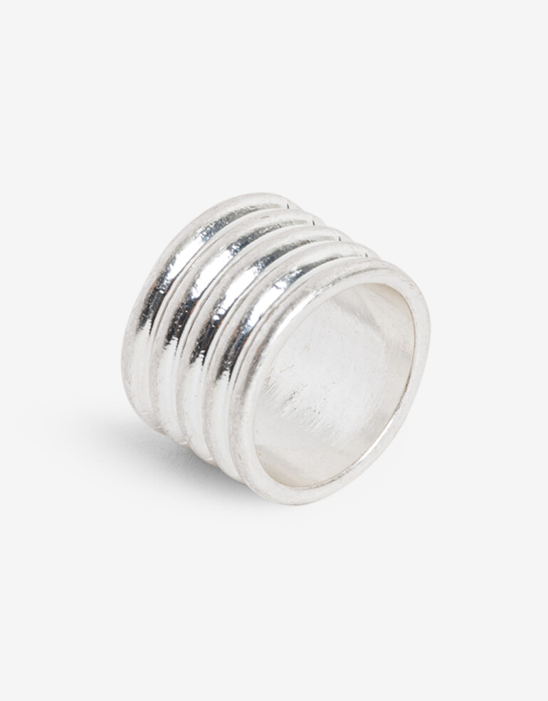 Anillos Medianos y Grandes Metal Anillo Metal Ondulado - Plateado Plata Mate