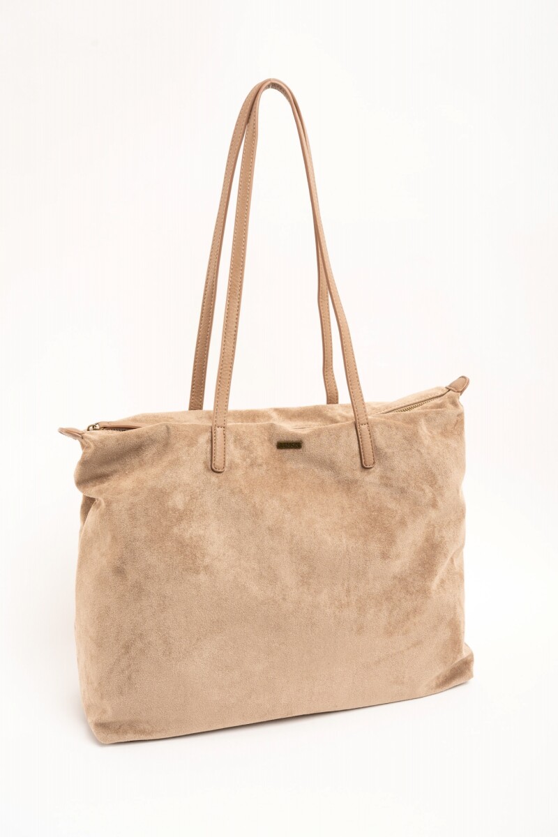 Travel Bag Gamuza Vegana Con Cierr - Mocha 