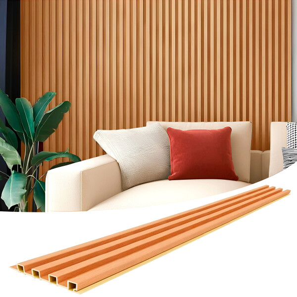 Pack x30 Wpc Simil Madera Wall Panel Lambrin 2.90x16.7 Color Marron Madera 5