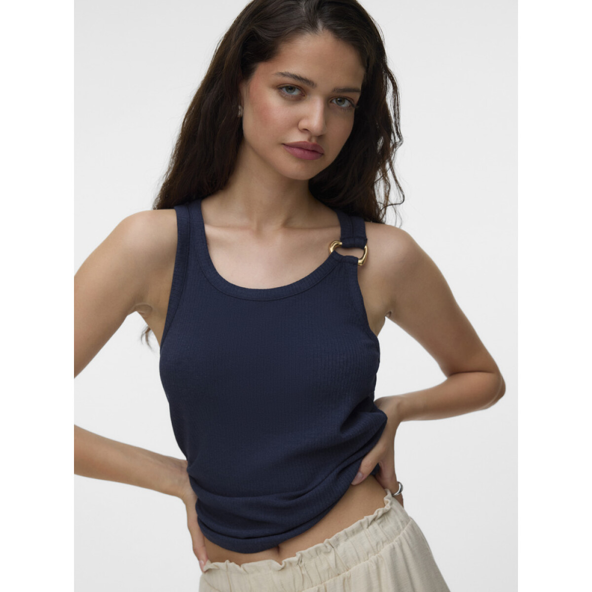 VMKIKI S/L O-NECK TOP JRS BTQ - Navy Blazer 