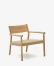 Butaca Yalia de madera maciza roble FSC 100% acabado natural y asiento de cuerda de papel