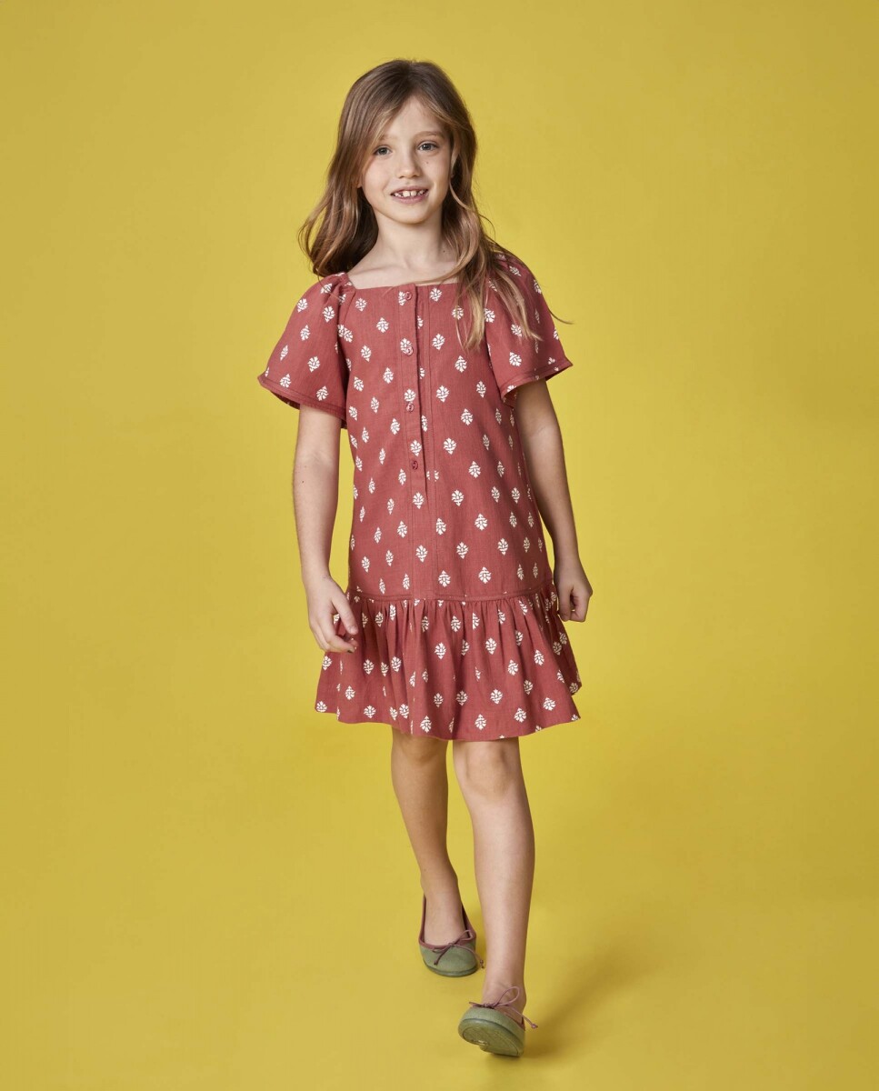 Vestido Block Print - Gris 