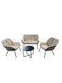 Juego De Living Sena, Mesa, Sofa Y 2 Butacas Color Unico