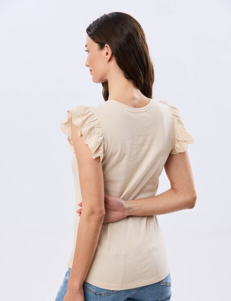 REMERA LISA DE ALGODÓN Beige