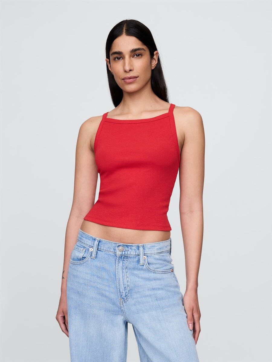 Musculosa Algodón Rib Mujer - Tomato Sauce 