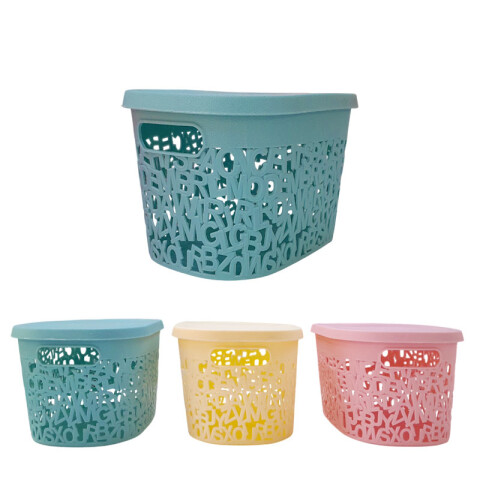 OUTLET Canasto Organizador c/tapa 25x18x14cm Outlet Canasto Organizador C/tapa 25x18x14cm