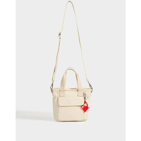 Cartera City Con Charm Blanco Crudo