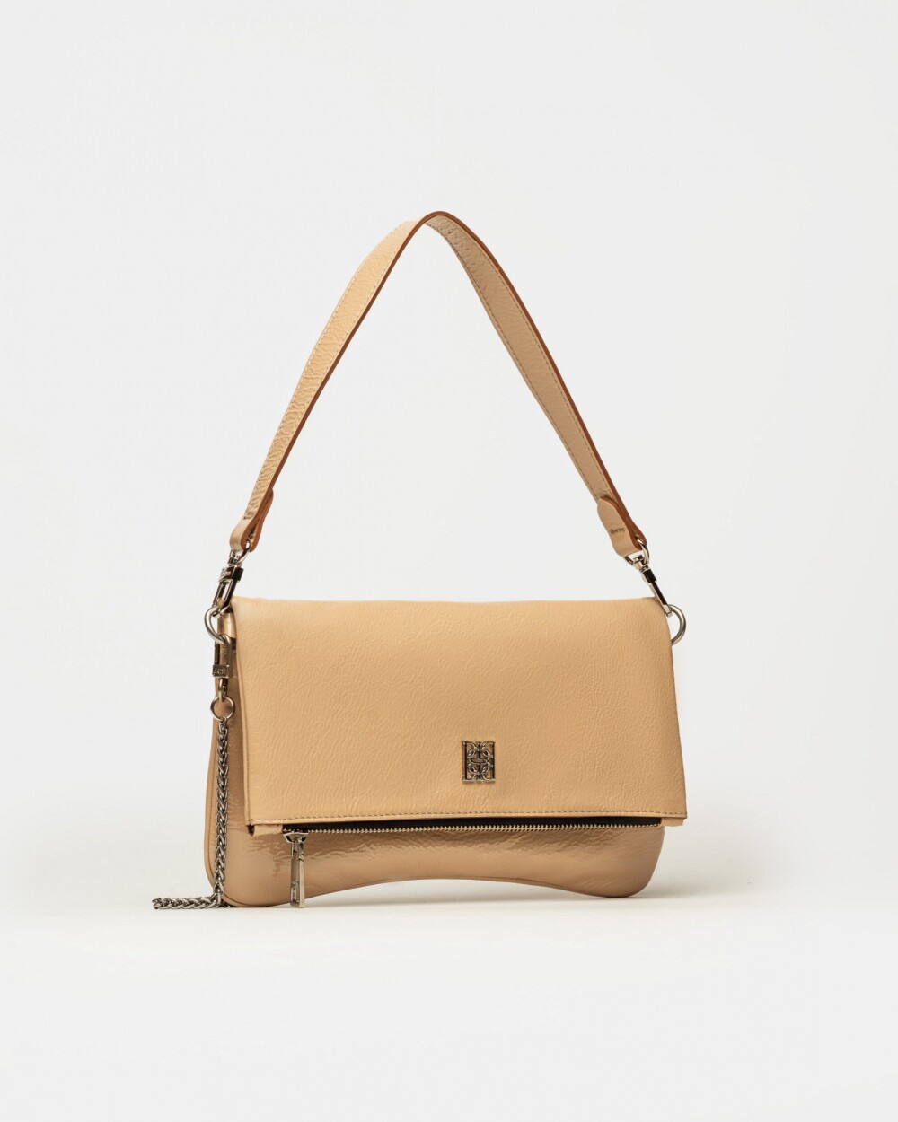 Bandolera Curve Camel Niquel