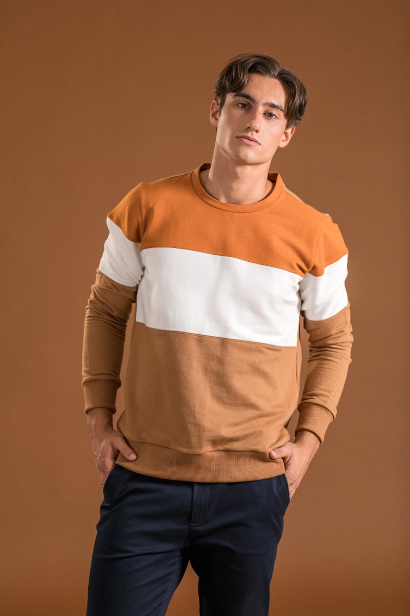 Buzo Combinado. - Gris, Blanco y Azul Marino. 