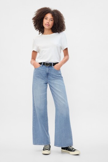 Jean Wide Leg Mujer Light Wash