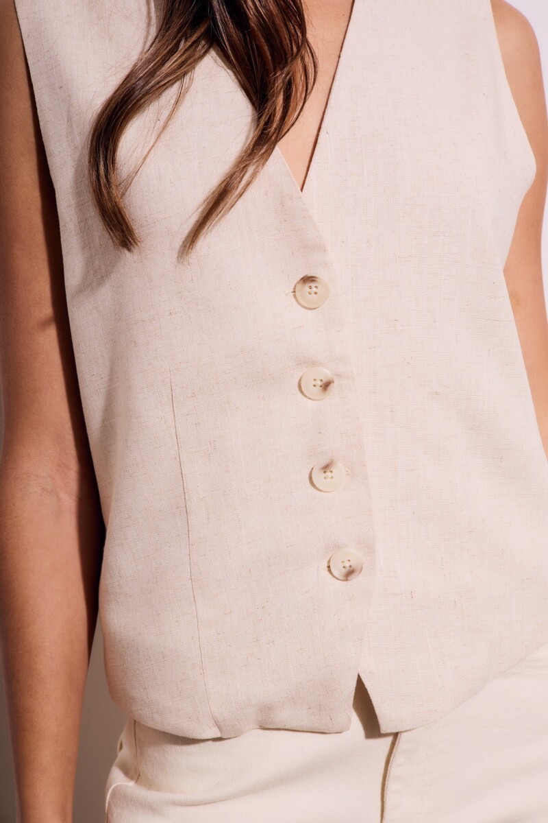 Chaleco Lino Nácar