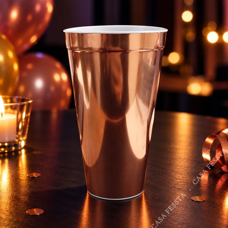Vaso Metalizado - 600 ML Rosa Oro