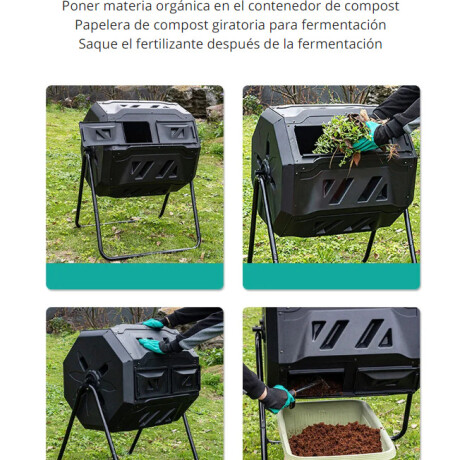 COMPOSTERA DOBLE CAMARA 160LTS GIRATORIA ECODROP 001