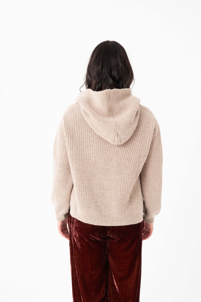 CARDIGAN CAPUCHA Beige
