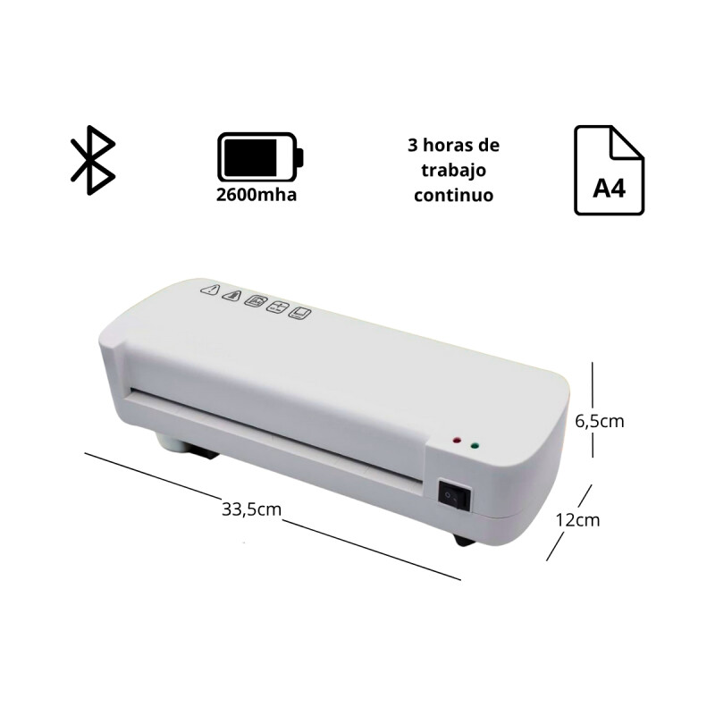 Plastificadora laminadora térmica portátil A4 BLANCO