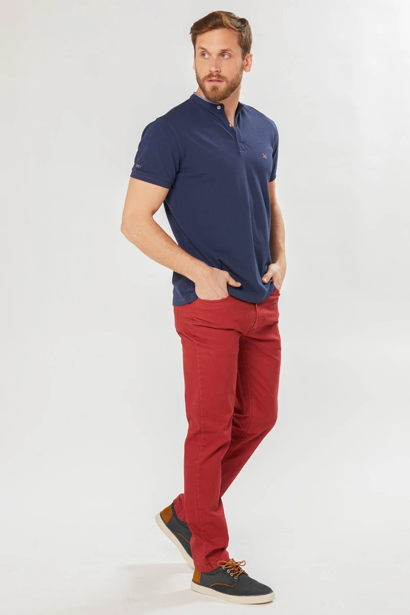 PANTALÓN 5 BOLSILLOS CON SPANDEX - Bordeau 