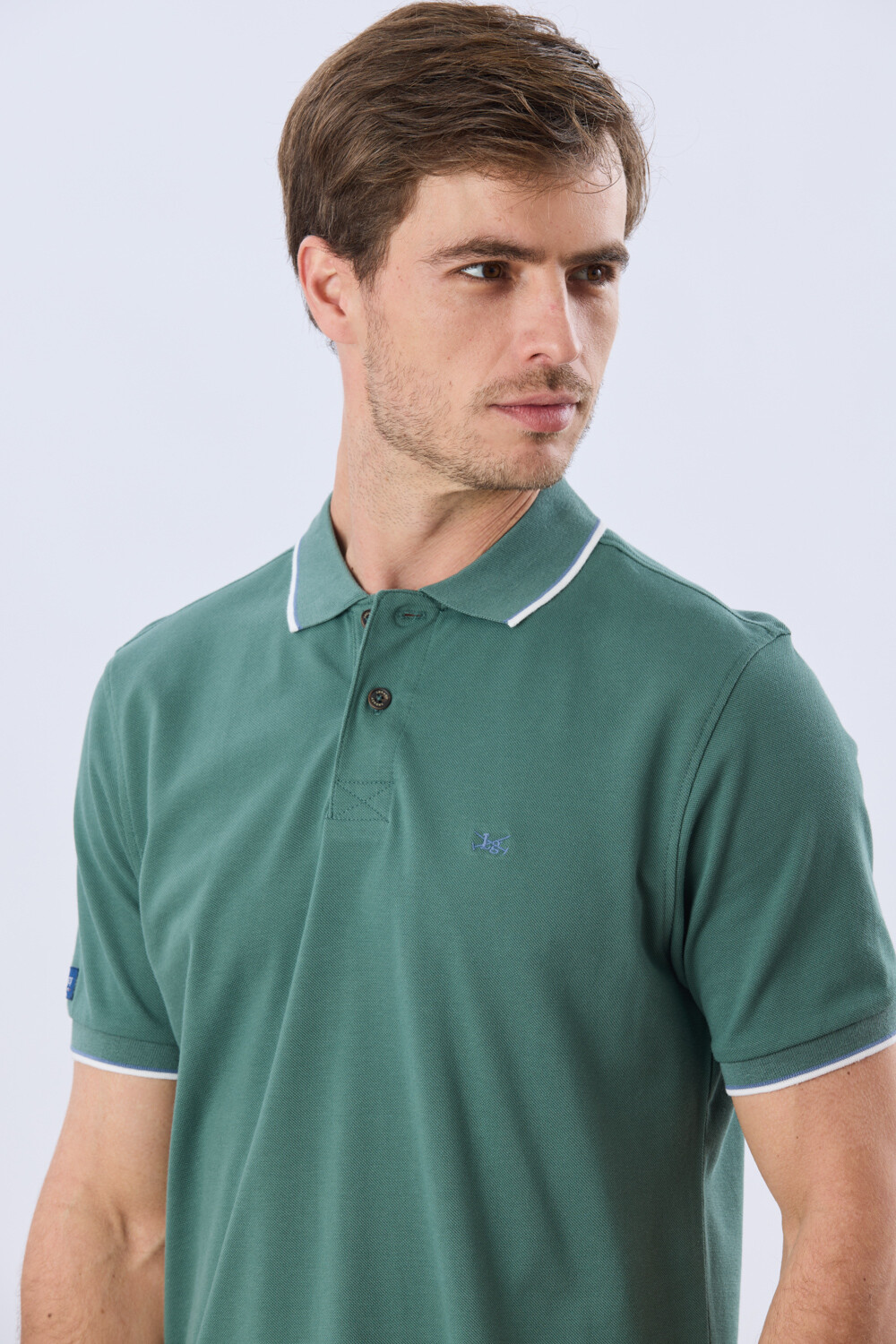 REMERA POLO LISA PIQUÉ Verde Oscuro