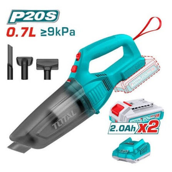 ASPIRADORA DOMESTICA 20V C/ 2 BATERIAS 2AH + CARGADOR + ACCESORIOS TOTAL TVLI201582 ASPIRADORA DOMESTICA 20V C/ 2 BATERIAS 2AH + CARGADOR + ACCESORIOS TOTAL TVLI201582